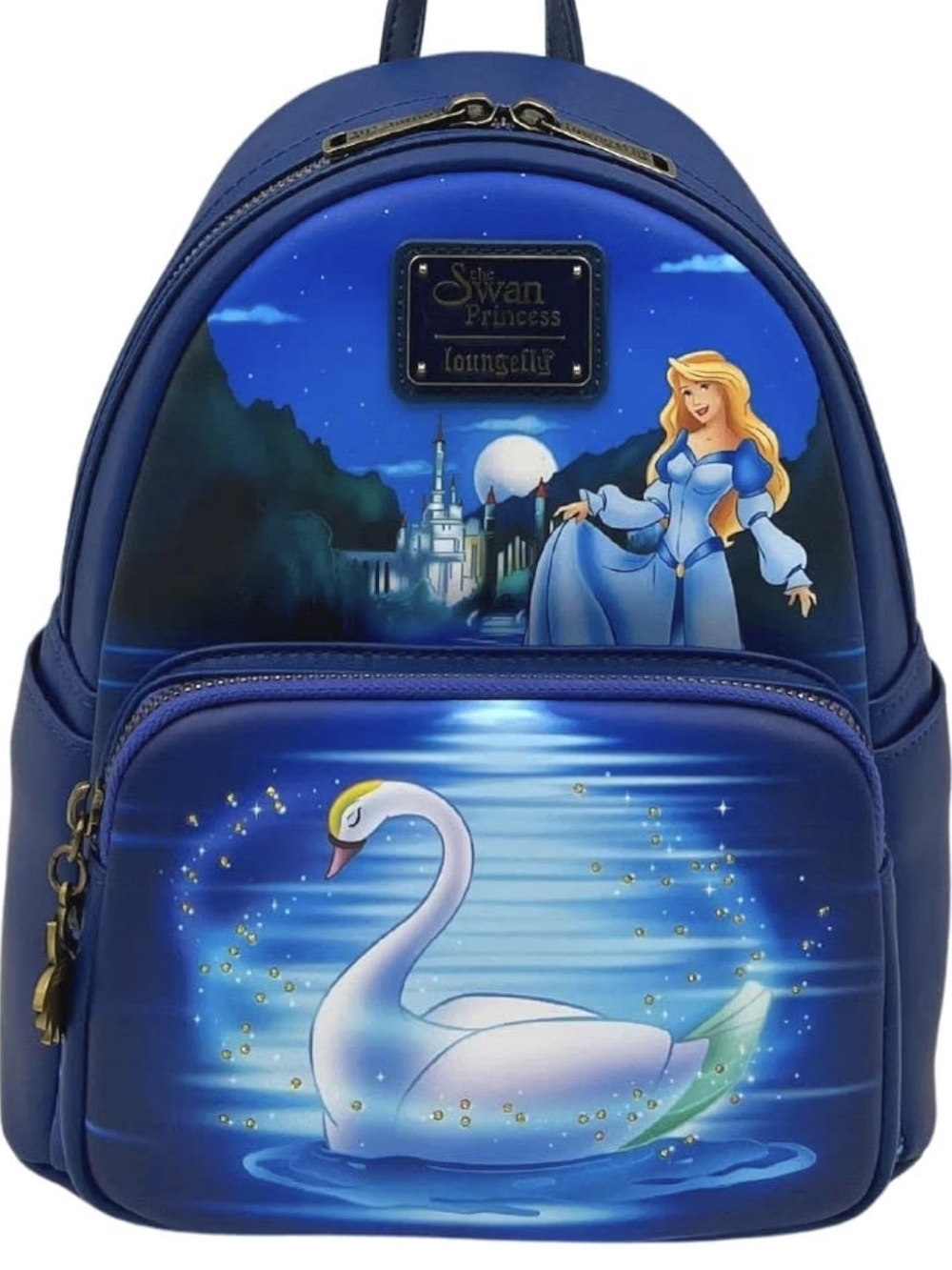 Loungefly Blue Swan Princess Mini Backpack with Nighttime Scene